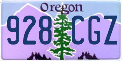 OR license plate 928CGZ