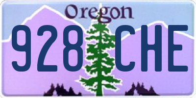 OR license plate 928CHE