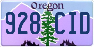 OR license plate 928CID
