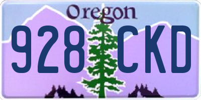 OR license plate 928CKD