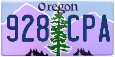 OR license plate 928CPA