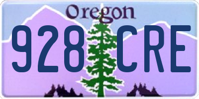 OR license plate 928CRE