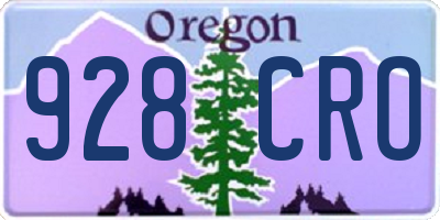 OR license plate 928CRO