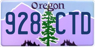 OR license plate 928CTD