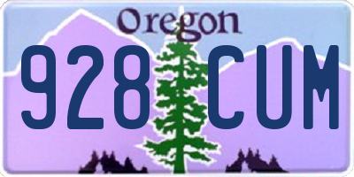 OR license plate 928CUM