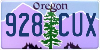 OR license plate 928CUX