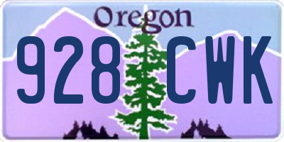 OR license plate 928CWK