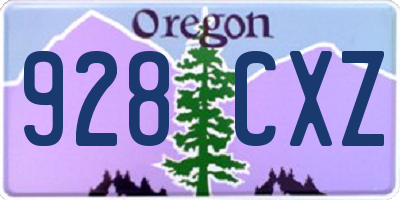 OR license plate 928CXZ