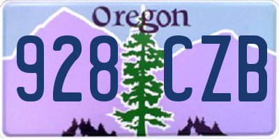 OR license plate 928CZB