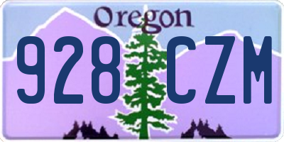 OR license plate 928CZM