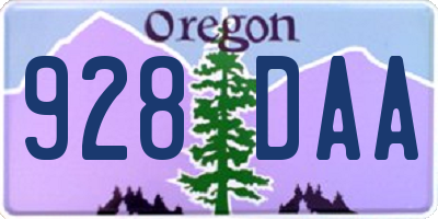 OR license plate 928DAA