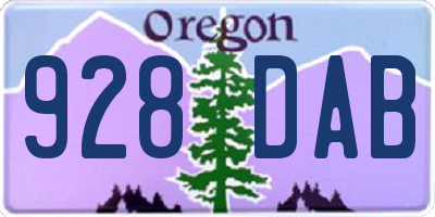 OR license plate 928DAB