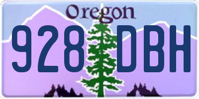 OR license plate 928DBH