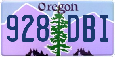 OR license plate 928DBI