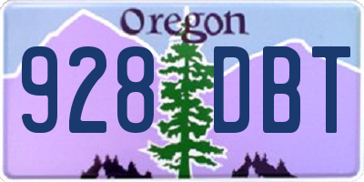 OR license plate 928DBT
