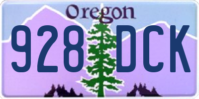 OR license plate 928DCK