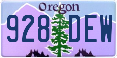OR license plate 928DEW