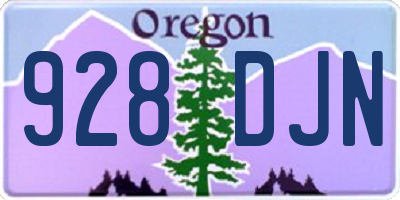 OR license plate 928DJN