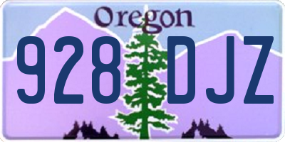 OR license plate 928DJZ