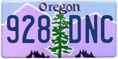 OR license plate 928DNC