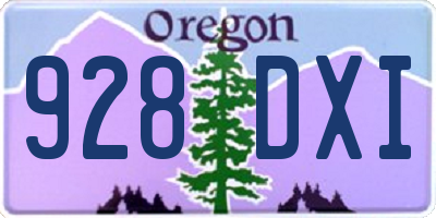 OR license plate 928DXI
