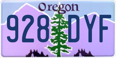 OR license plate 928DYF
