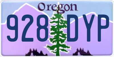 OR license plate 928DYP