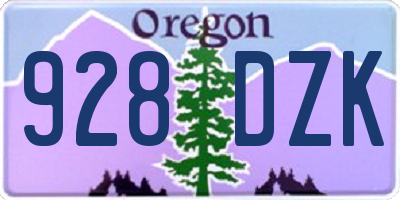 OR license plate 928DZK