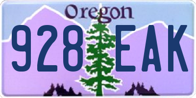 OR license plate 928EAK