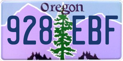 OR license plate 928EBF