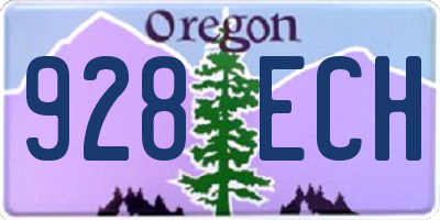 OR license plate 928ECH
