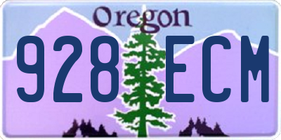 OR license plate 928ECM