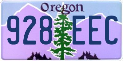 OR license plate 928EEC
