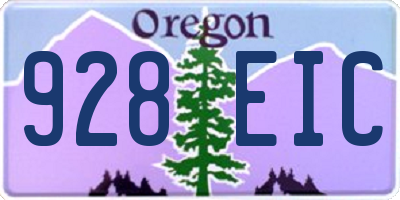 OR license plate 928EIC