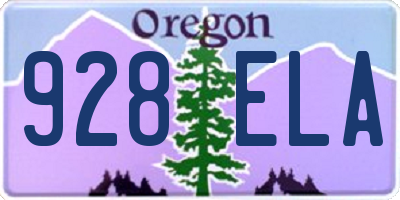 OR license plate 928ELA