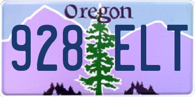 OR license plate 928ELT