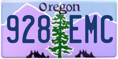 OR license plate 928EMC