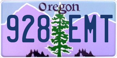 OR license plate 928EMT