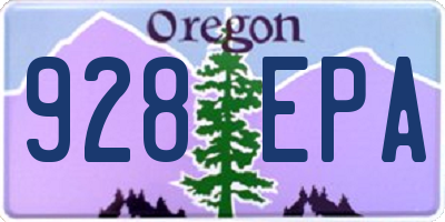 OR license plate 928EPA