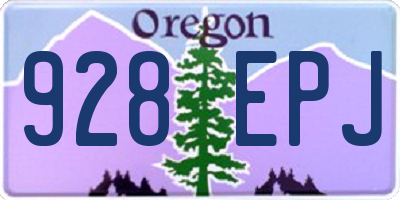 OR license plate 928EPJ