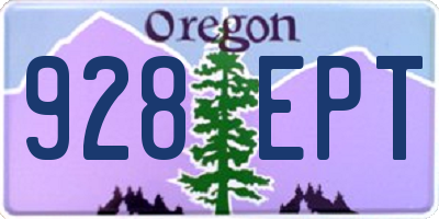 OR license plate 928EPT