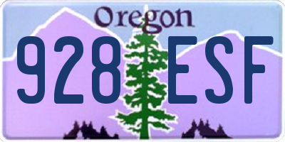 OR license plate 928ESF
