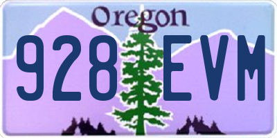 OR license plate 928EVM