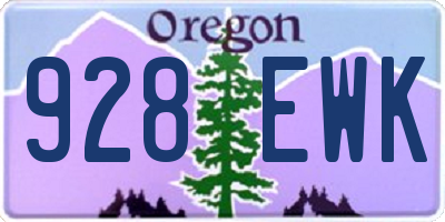 OR license plate 928EWK