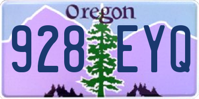 OR license plate 928EYQ