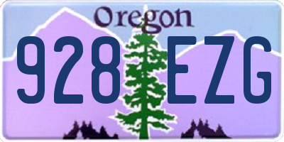 OR license plate 928EZG