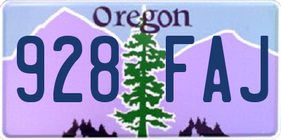 OR license plate 928FAJ