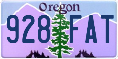 OR license plate 928FAT