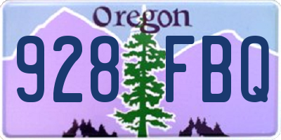 OR license plate 928FBQ