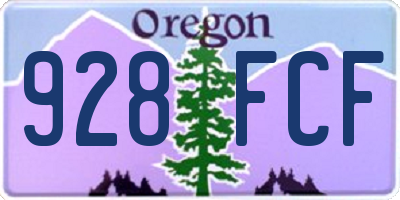 OR license plate 928FCF